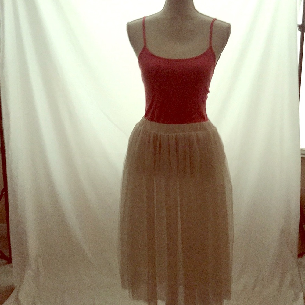 Long poofy ballerina skirt with silky slip under